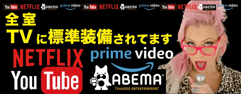 全室TVに標準装備されている動画サービス